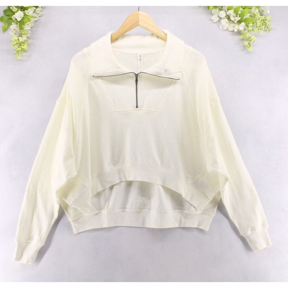 Daily Practice by Anthropologie Women's Half-Zip Pullover Vanilla Sz S NWT - Picture 2 of 8